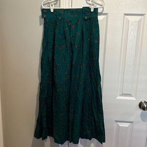 Cottage Core Derby Day Side Zip Vintage Maxi Skirt